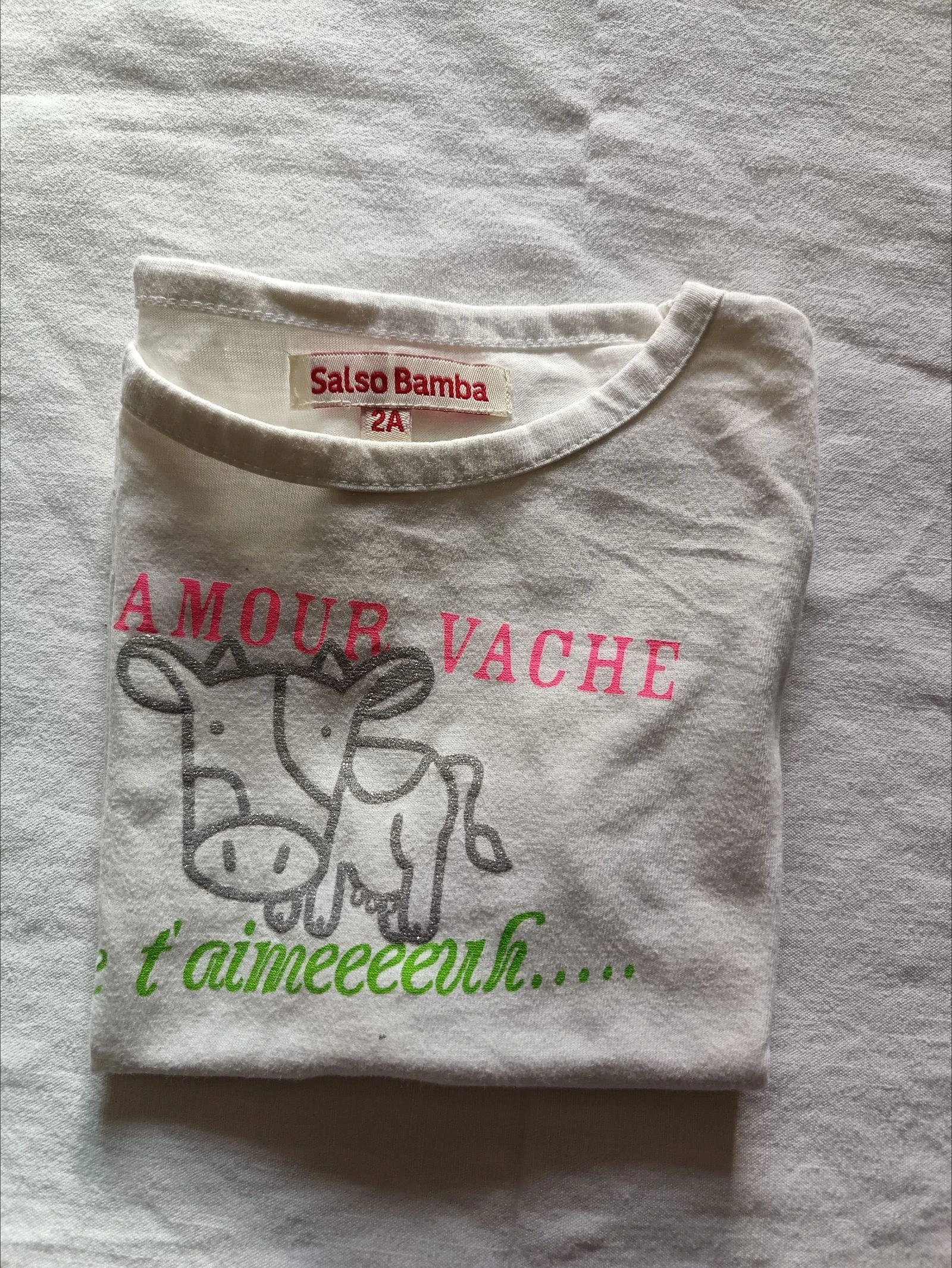 Tee shirt Salso Bamba 2 ans L'amour vache